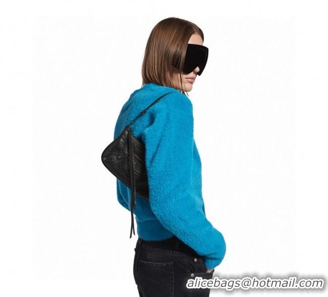 Well Crafted Balenciaga Le City Pouch Bag On Strap in Arena Storico Lambskin 0904 Black 2025