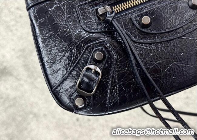 Well Crafted Balenciaga Le City Pouch Bag On Strap in Arena Storico Lambskin 0904 Black 2025
