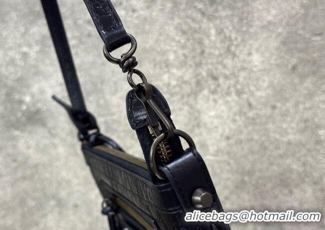 Well Crafted Balenciaga Le City Pouch Bag On Strap in Arena Storico Lambskin 0904 Black 2025