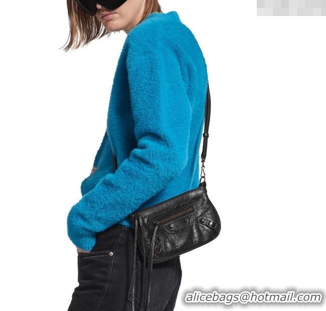 Well Crafted Balenciaga Le City Pouch Bag On Strap in Arena Storico Lambskin 0904 Black 2025