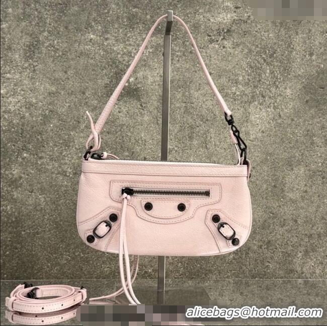 Affordable Price Balenciaga Le City Pouch Bag On Strap in Arena Storico Lambskin 0904 Petal Pink 2025
