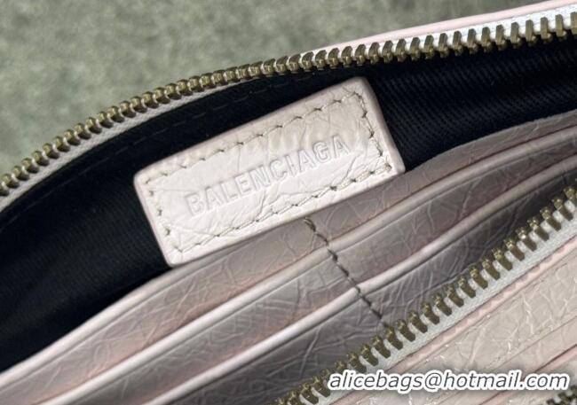 Affordable Price Balenciaga Le City Pouch Bag On Strap in Arena Storico Lambskin 0904 Petal Pink 2025