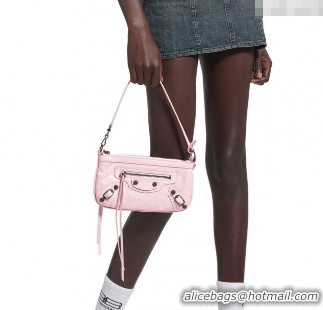 Affordable Price Balenciaga Le City Pouch Bag On Strap in Arena Storico Lambskin 0904 Petal Pink 2025