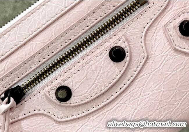Affordable Price Balenciaga Le City Pouch Bag On Strap in Arena Storico Lambskin 0904 Petal Pink 2025