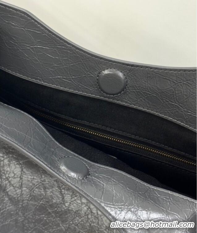Promotional Balenciaga Le City Tote Bag Medium in Arena Storico Lambskin 1029 Grey 2025