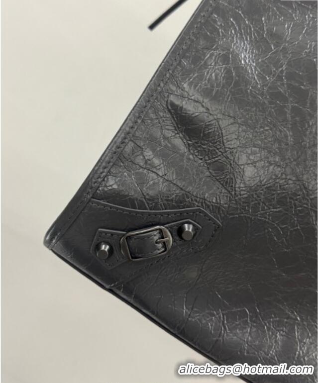 Promotional Balenciaga Le City Tote Bag Medium in Arena Storico Lambskin 1029 Grey 2025