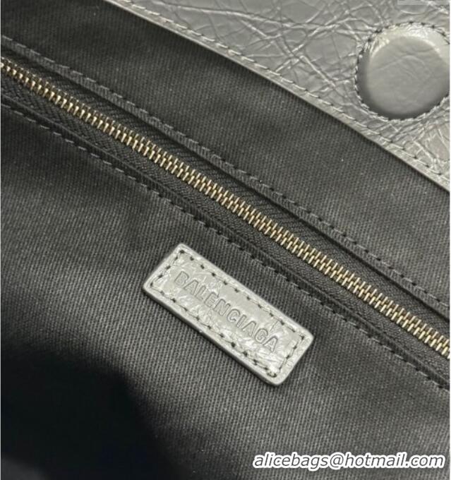 Promotional Balenciaga Le City Tote Bag Medium in Arena Storico Lambskin 1029 Grey 2025