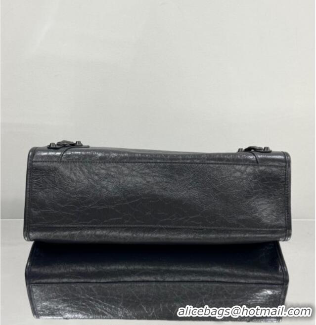 Promotional Balenciaga Le City Tote Bag Medium in Arena Storico Lambskin 1029 Grey 2025