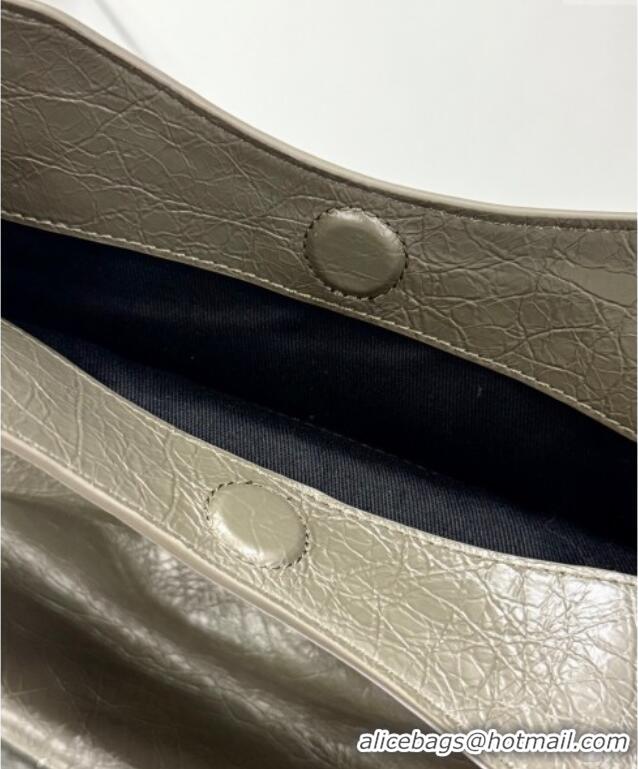 Big Discount Balenciaga Le City Tote Bag Medium in Arena Storico Lambskin 1029 Army Green 2025