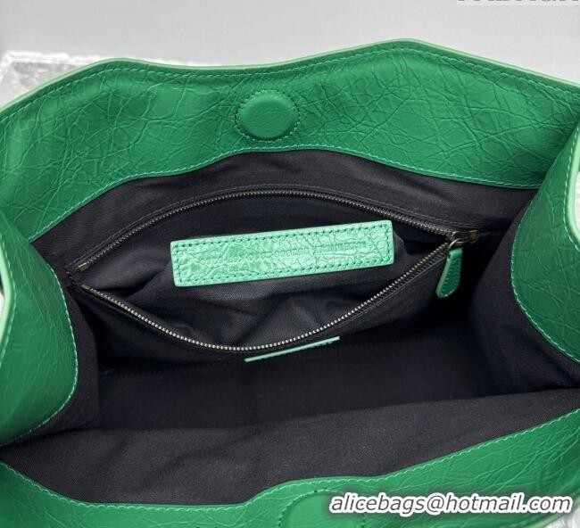 Top Design Balenciaga Le City Tote Bag Small in Arena Storico Lambskin 1029 Green 2025