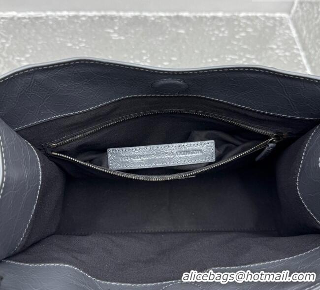 Luxury Discount Balenciaga Le City Tote Bag Small in Arena Storico Lambskin 1029 Grey 2025