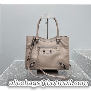 Top Quality Balenciaga Le City Tote Bag Small in Arena Storico Lambskin Sesame 1029 Beige 2025