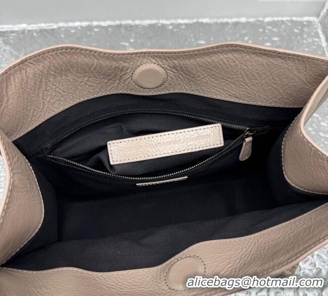 Top Quality Balenciaga Le City Tote Bag Small in Arena Storico Lambskin Sesame 1029 Beige 2025
