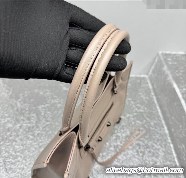 Top Quality Balenciaga Le City Tote Bag Small in Arena Storico Lambskin Sesame 1029 Beige 2025