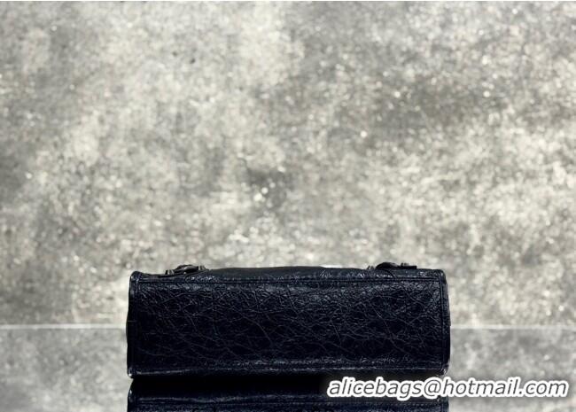 Buy Discount Balenciaga Le City Bag Small in black Arena Storico lambskin with printed stickers B0623 2025