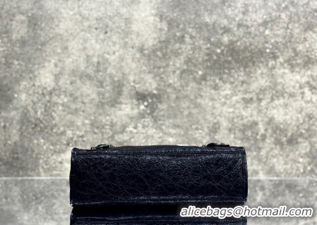 Buy Discount Balenciaga Le City Bag Small in black Arena Storico lambskin with printed stickers B0623 2025
