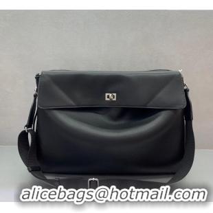 Pretty Style Balenciaga Men's Rodeo Messenger Bag in black smooth calfskin, aged-silver hardware B0116 2025