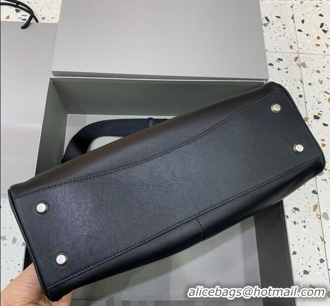 Pretty Style Balenciaga Men's Rodeo Messenger Bag in black smooth calfskin, aged-silver hardware B0116 2025