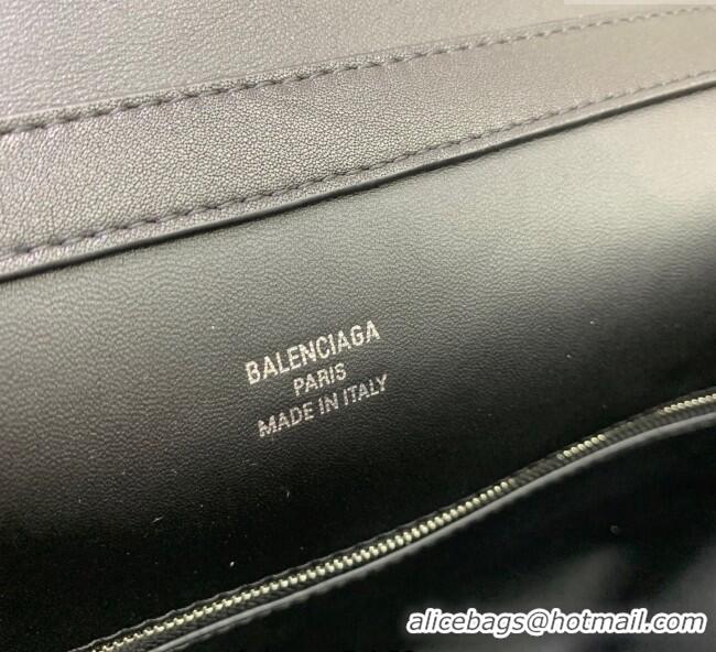 Pretty Style Balenciaga Men's Rodeo Messenger Bag in black smooth calfskin, aged-silver hardware B0116 2025