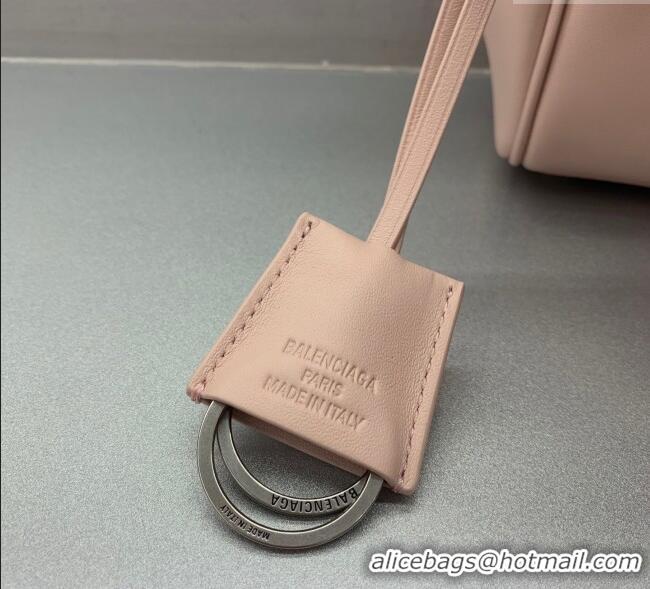 Market Sells Balenciaga Bel Air Carry All Tote Bag Mini in smooth calfskin and aged-silver hardware 11120 Petal Pink 202