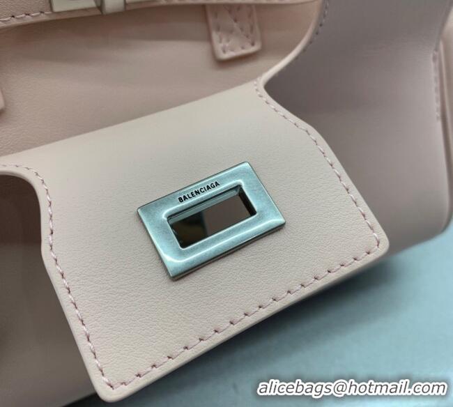 Market Sells Balenciaga Bel Air Carry All Tote Bag Mini in smooth calfskin and aged-silver hardware 11120 Petal Pink 202