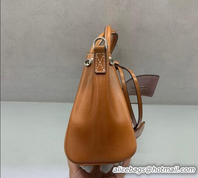 Famous Brand Balenciaga Bel Air Carry All Tote Bag Mini in smooth calfskin, aged-silver hardware 11120 Brown 2025