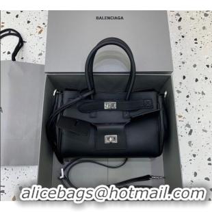 Good Taste Balenciaga Bel Air Carry All Tote Bag Mini in smooth calfskin, aged-silver hardware 11120 Black 2025