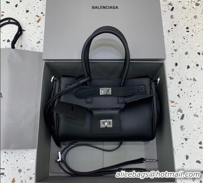 Good Taste Balenciaga Bel Air Carry All Tote Bag Mini in smooth calfskin, aged-silver hardware 11120 Black 2025