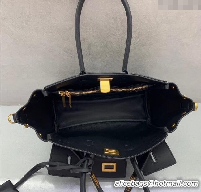 Top Quality Balenciaga Bel Air Carry All Tote Bag Mini in smooth calfskin, aged-gold hardware 11120 Black 2025