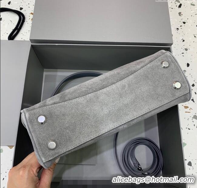Grade Design Balenciaga Rodeo Small Handbag in suede And aged-silver hardware 78972 Grey 2025