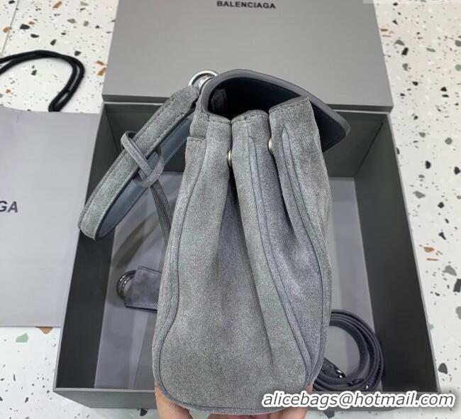 Grade Design Balenciaga Rodeo Small Handbag in suede And aged-silver hardware 78972 Grey 2025