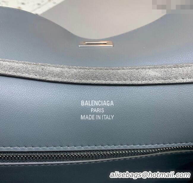 Grade Design Balenciaga Rodeo Small Handbag in suede And aged-silver hardware 78972 Grey 2025