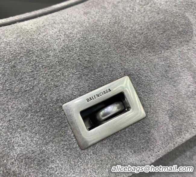 Grade Design Balenciaga Rodeo Small Handbag in suede And aged-silver hardware 78972 Grey 2025