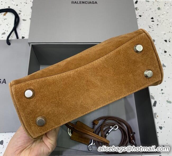 Well Crafted Balenciaga Rodeo Mini Handbag in suede And aged-silver hardware 78972 Camel 2025