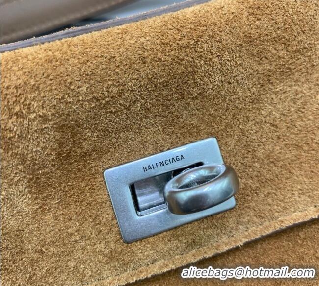 Well Crafted Balenciaga Rodeo Mini Handbag in suede And aged-silver hardware 78972 Camel 2025