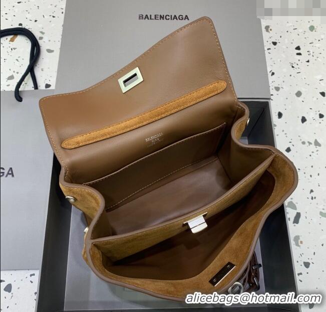 Well Crafted Balenciaga Rodeo Mini Handbag in suede And aged-silver hardware 78972 Camel 2025