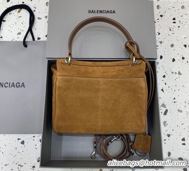 Well Crafted Balenciaga Rodeo Mini Handbag in suede And aged-silver hardware 78972 Camel 2025