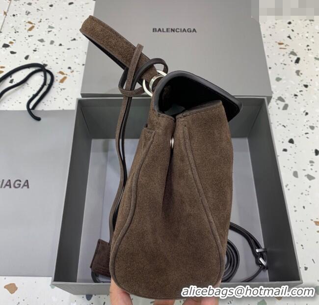 Promotional Balenciaga Rodeo Mini Handbag in suede And aged-silver hardware 78972 Dark Coffee 2025