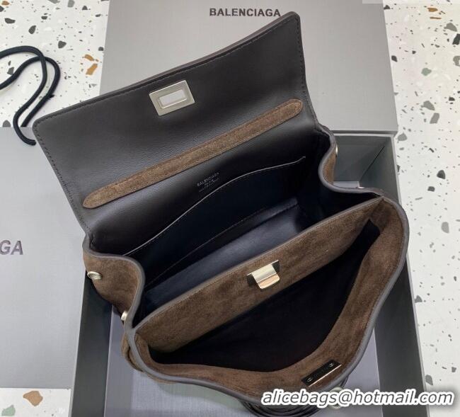 Promotional Balenciaga Rodeo Mini Handbag in suede And aged-silver hardware 78972 Dark Coffee 2025