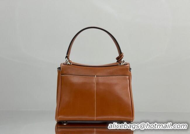 Top Quality Balenciaga Rodeo Mini Handbag in smooth calfskin, aged-silver hardware 78972 tan brown 2025