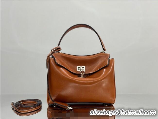 Top Quality Balenciaga Rodeo Mini Handbag in smooth calfskin, aged-silver hardware 78972 tan brown 2025
