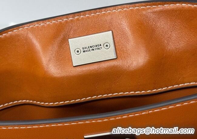 Top Quality Balenciaga Rodeo Mini Handbag in smooth calfskin, aged-silver hardware 78972 tan brown 2025
