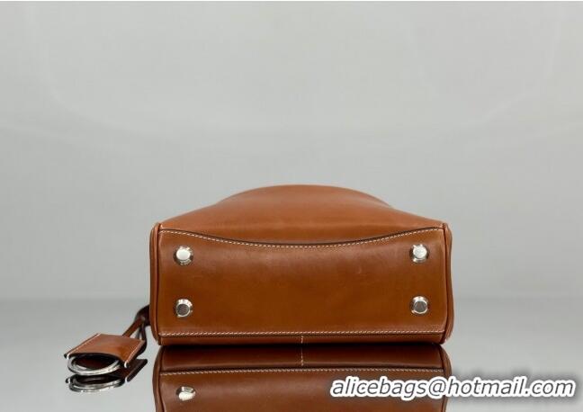 Top Quality Balenciaga Rodeo Mini Handbag in smooth calfskin, aged-silver hardware 78972 tan brown 2025