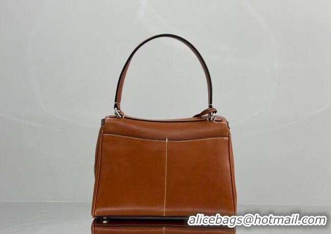 Well Crafted Balenciaga Rodeo Small Handbag in smooth calfskin And aged-silver hardware 78972 tan brown 2025