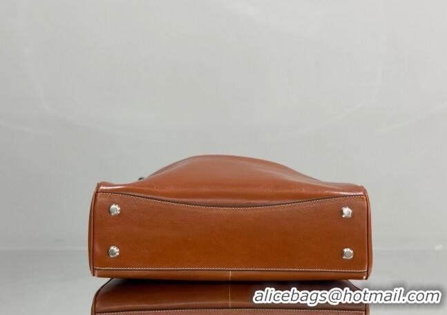 Shop Fashion Balenciaga Rodeo Medium Handbag in smooth calfskin And aged-silver hardware 78972 tan brown 2025