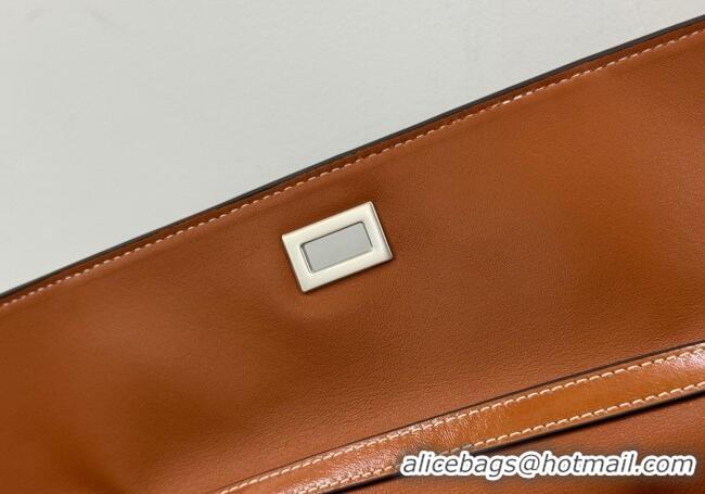 Shop Fashion Balenciaga Rodeo Medium Handbag in smooth calfskin And aged-silver hardware 78972 tan brown 2025