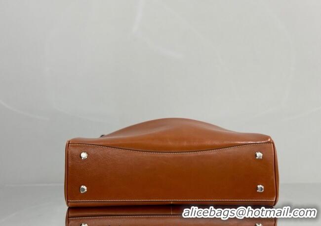 ​Top Design Balenciaga Rodeo Large Handbag in smooth calfskin With aged-silver hardware 78972 tan brown 2025
