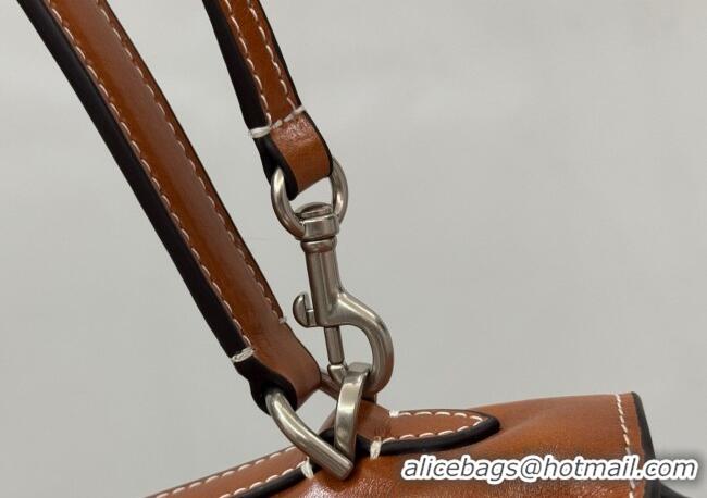 ​Top Design Balenciaga Rodeo Large Handbag in smooth calfskin With aged-silver hardware 78972 tan brown 2025