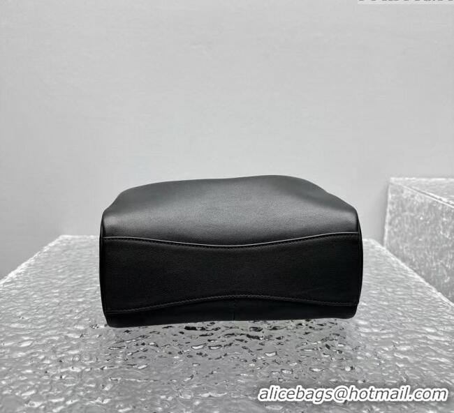 Unique Grade Balenciaga Mens Rodeo Camera Bag in smooth calfskin, aged-silver hardware 20134 black 2025