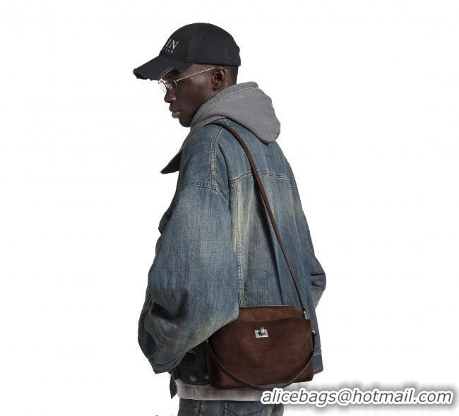 Unique Grade Balenciaga Mens Rodeo Camera Bag in smooth calfskin, aged-silver hardware 20134 black 2025